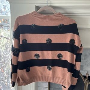 Boutique Bluoltre size s/m tan/black sweater